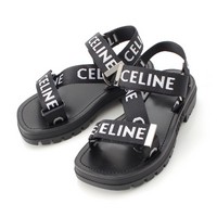 セリーヌ CELINE 22ss レオ ストラッピー ロゴストラップ サンダル 345672208C.38AW ブラック 35