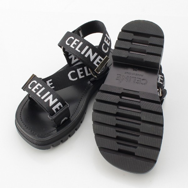 セリーヌ CELINE 22ss レオ ストラッピー ロゴストラップ サンダル 345672208C.38AW ブラック 35 中古 通販 retro  レトロ