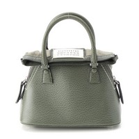 メゾンマルジェラ Maison Margiela レザー 5AC マイクロバッグ 2way ハンドバッグ S56WG0081  P4348 T7166 カーキ