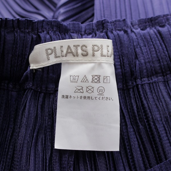 プリーツプリーズ イッセイミヤケ PLEATS PLEASE ISSEY テーパードプリーツ パンツ ボトムス PP31JF433 ネイビー パープル  3 中古 通販 retro レトロ