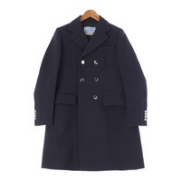 プラダ PRADA 19年 ヴァージンウール シルバーボタン ピーコート ジャケット P664M S201 GUL ネイビー 40