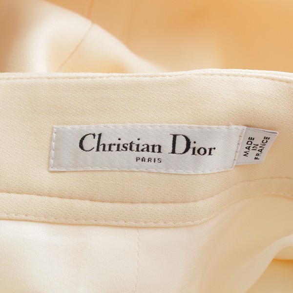 クリスチャンディオール Christian Dior 23年 ウール シルク ミディ丈 ラップ スカート 341J41A1166 ホワイト 38 中古  通販 retro レトロ