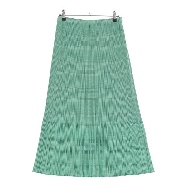 プリーツプリーズ イッセイミヤケ PLEATS PLEASE ISSEY チェック柄 スカートセットアップ トップス カットソー PP61‐JK661  グリーン 3 中古 通販 retro レトロ