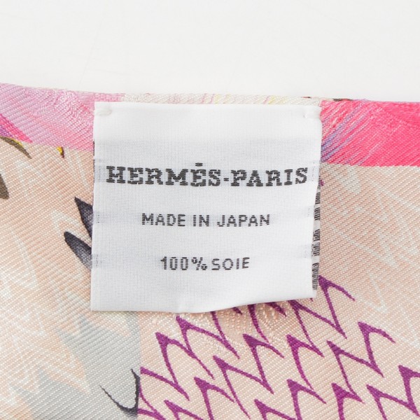 エルメス HERMES ツイリー シルク ALL OVER MARBLE 京都マーブル スカーフ ストール ショール ピンク マルチカラー 中古 通販  retro レトロ