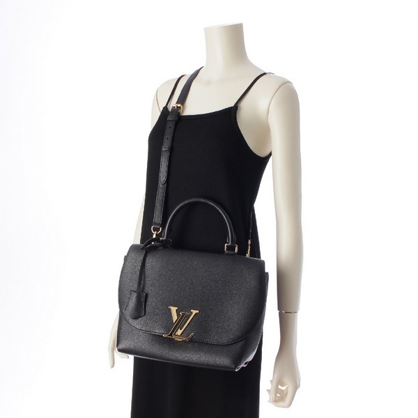 ルイヴィトン LOUIS VUITTON ヴォルタ カーフレザー LV ロゴ 2way ショルダー ハンドバッグ ショルダーバッグ M53771  ゴールド金具 ブラック 中古 通販 retro レトロ