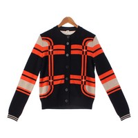 エルメス HERMES 23AW カシミヤ トップス 長袖 カーディガン 37-7720 ブラック オレンジ 36