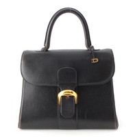 デルヴォー Delvaux ブリヨン MM レザー ゴールド金具 ベルト ハンドバッグ ブラック