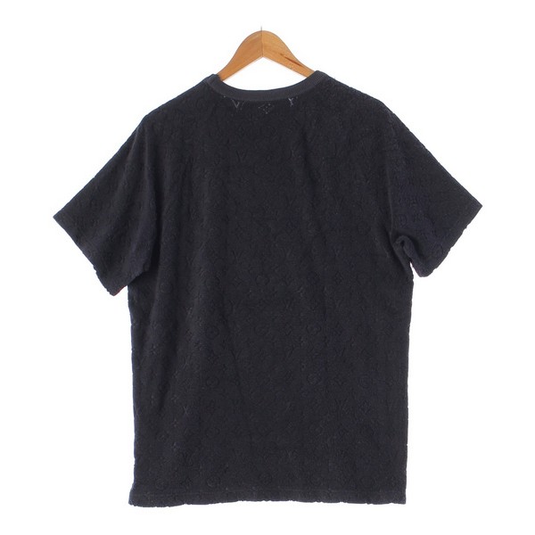 ルイヴィトン LOUIS VUITTON 19SS シルク モノグラム パイル 半袖Ｔシャツ トップス カットソー RM191M IZG HGY20W  ブラック M 中古 通販 retro レトロ