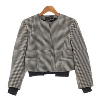 コムデギャルソン COMME des GARCONS 89AW 千鳥格子 ライナー付き ノーカラージャケット アウター GJ-05004S ホワイト ブラック S