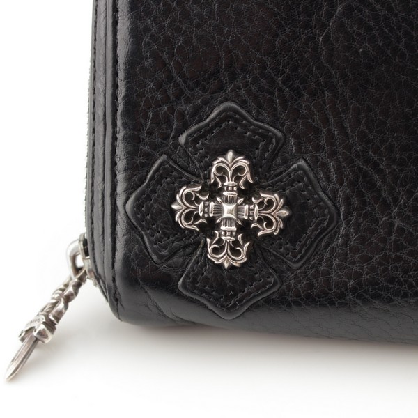 クロムハーツ CHROME HEARTS フィリグリープラス ダガー ラウンドジップ ウォレット 長財布 ブラック 中古 通販 retro レトロ