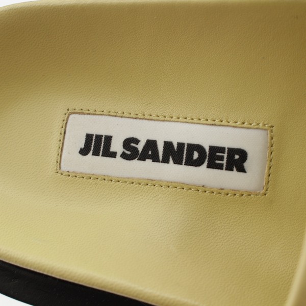 ジルサンダー JIL SANDER ナッパレザー ラウンドトゥ テクニカル フラット サンダル イエロー系 クリーム 38 中古 通販 retro  レトロ