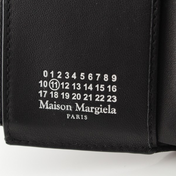 メゾンマルジェラ Maison Margiela GLAM SLAM グラムスラム レザー 三つ折り財布 コンパクトウォレット S56UI0138  ブラック 中古 通販 retro レトロ