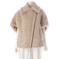 マックスマーラ MAX MARA 23AW MANTO テディベア アルパカ ウール シルク ショート ケープジャケット ポンチョ 23473624336 カシャ ベージュ SM