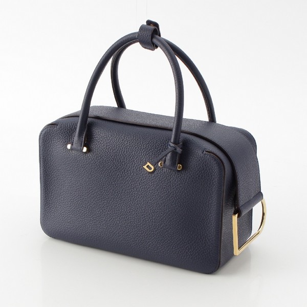 デルヴォー Delvaux クールボックスMM トリヨンソフトレザー 2way ショルダー ハンドバッグ ゴールド金具 ネイビー 中古 通販  retro レトロ