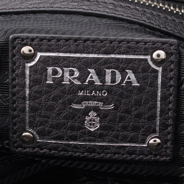 プラダ PRADA レザー エンボスロゴ ミニボストン ハンドバッグ 鞄 BR3091 ブラック 中古 通販 retro レトロ