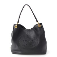 プラダ PRADA レザー エンボスロゴ ヴィッテロフェニックス ワン ショルダーバッグ 1BC051 ブラック