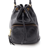 プラダ PRADA レザー 2way ハンドバッグ ショルダーバッグ 1BH038 ブラック