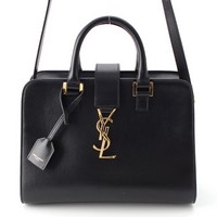 サンローラン SAINT LAURENT ベイビーカバス レザー YSLロゴ ゴールド金具 2way ハンドバッグ 568853 ブラック