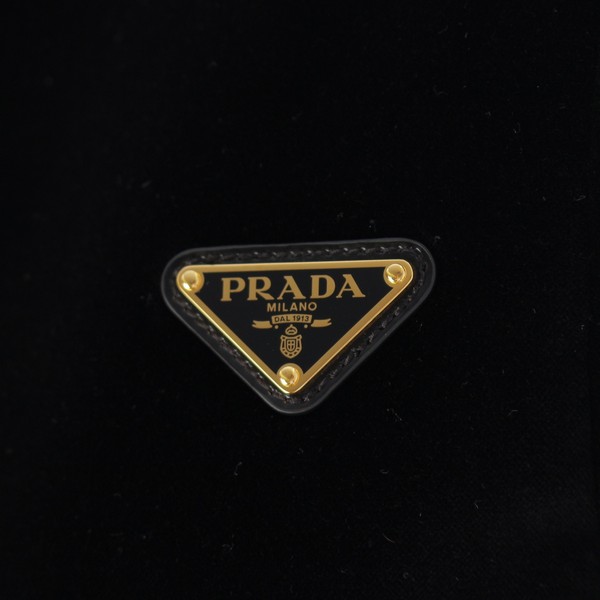 プラダ PRADA 23年 コットン ベルベッド トライアングルロゴ 三角プレート ジップアップ ノーカラージャケット P530OG ブラック 36  中古 通販 retro レトロ