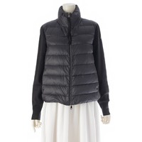 モンクレール MONCLER CARDIGAN TRICOT ナイロン ワッペン 切り替え ダウンジャケット ニット F20939B51100 ブラック M