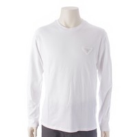 プラダ PRADA 22SS コットン トライアングルロゴ 長袖Ｔシャツ ロンT トップス カットソー UJL68A ホワイト M