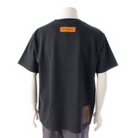 ルイヴィトン LOUIS VUITTON コットン ロゴプレート インサイドアウト ダメージ加工 半袖Ｔシャツ トップス カットソー 1A5W6F ブラック L