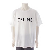 セリーヌ CELINE コットン ロゴプリント 半袖Ｔシャツ トップス カットソー 2X681671Q ホワイト L