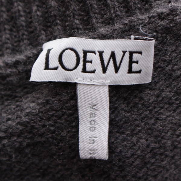 ロエベ LOEWE ウール アナグラム ロゴ刺繍 クルーネック ニット セーター トップス H526Y14KH1 グレー レッド M 中古 通販  retro レトロ