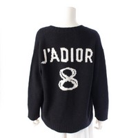 ディオール Dior カシミヤ J'ADIOR 8 バックロゴ ニット セーター トップス 844S36AM016 ブラック ホワイト 36