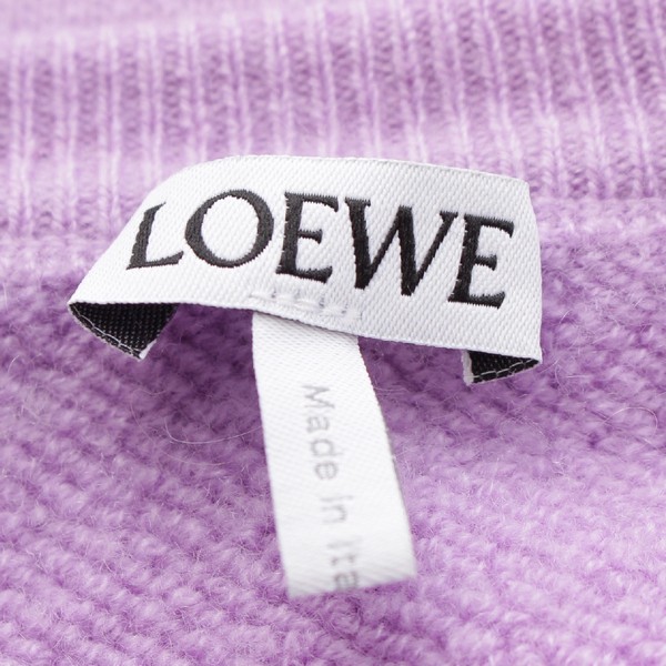 ロエベ LOEWE カシミヤ アナグラム レザータグ オーバーサイズ ニット セーター トップス S800Y14K41 パープル M 中古 通販  retro レトロ