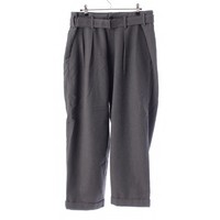 ヨウジヤマモト Yohji Yamamoto W/C TWILL WASHER 2TUCKS PANTS ウール ベルテッド 2タック パンツ スラックス ボトムス FO-P03-120 グレー 1