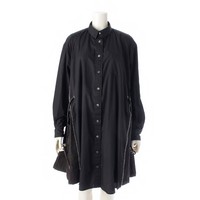 サカイ Sacai 19SS Contrast Panel Dress サイドファスナー ドッキング シャツ ワンピース ドレス 19-04730 ブラック 2