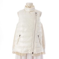 モンクレール MONCLER JANE GILET 異素材ドッキング ライダース ダウンベスト ジャケット アウター ホワイト 00