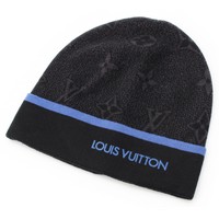 ルイヴィトン LOUIS VUITTON ウール ボネ マイ モノグラム エクリプス ビーニー ニットキャップ M76241 ブラック ブルー