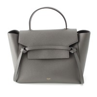 セリーヌ CELINE ベルトバッグ ミニ レザー 2way ショルダー ハンドバッグ グレー