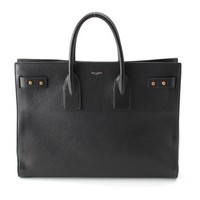 サンローラン SAINT LAURENT サックドジュール レザー ロゴ 2way ショルダー ハンドバッグ トートバッグ ブラック