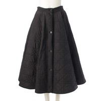 クリスチャンディオール Christian Dior マイクロカナージュ キルティング テクニカルタフタ ミディ丈 スカート 157J67A2827 ブラック 34