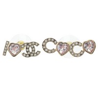 シャネル CHANEL B22B ココマーク I LOVE COCO ハート ラインストーン ピアス アクセサリー AB8202 ゴールド