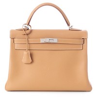 エルメス HERMES エプソン ケリー 32 2WAY ハンドバッグ □I刻印 ナチュラル シルバー金具