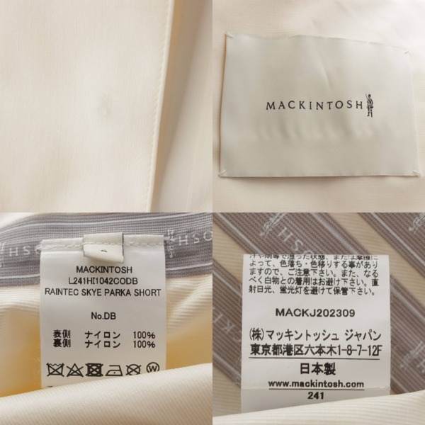 マッキントッシュ MACKINTOSH レインテックスカイパーカー ショートジャケット ブルゾン L241HI1042CODB ホワイト 6 中古  通販 retro レトロ