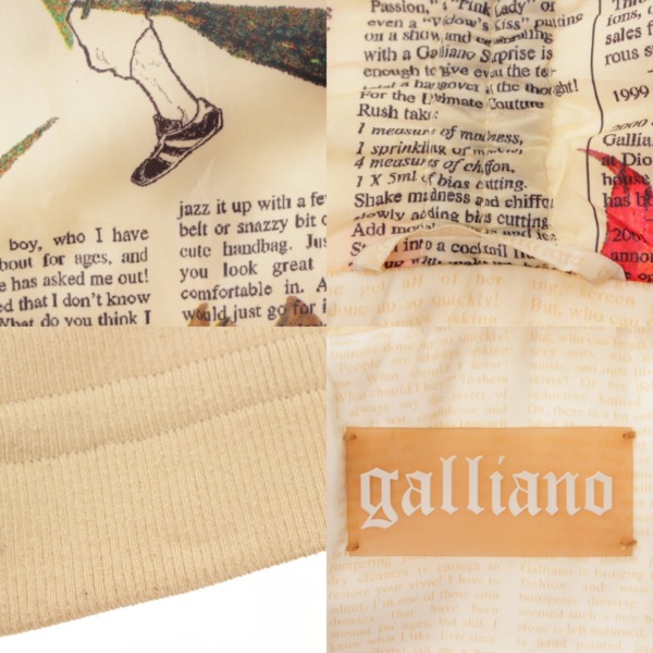 ガリアーノ(Galliano) ニュースペーパー 中綿ブルゾン ジャケット 花柄