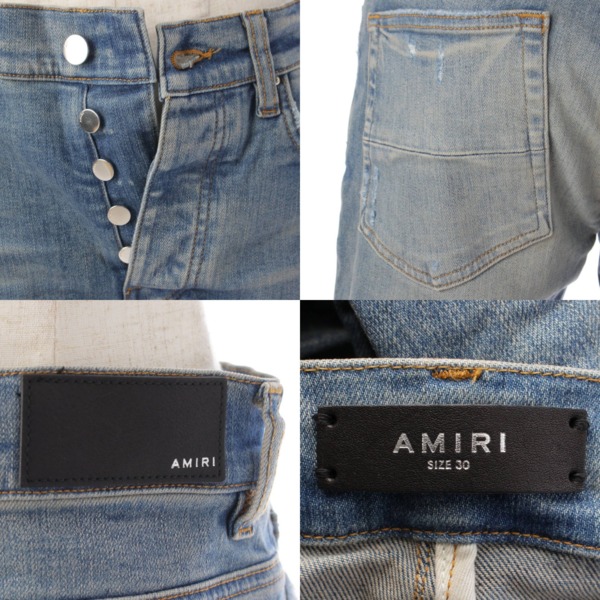 アミリ(AMIRI) ボタンフライ ダメージ加工 デニムパンツ SR1PXMD002