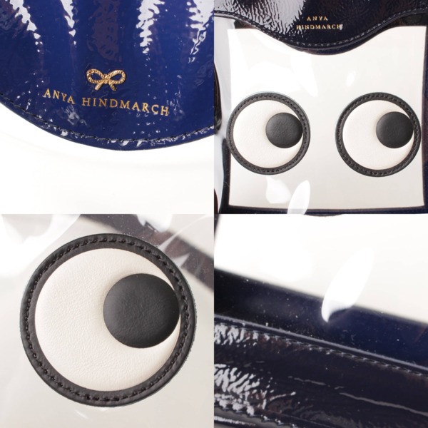 アニヤハインドマーチ(Anya Hindmarch) eyes rainy day クリア 2WAY クロスボディ ハンドバッグ ネイビー 中古 通販  retro レトロ