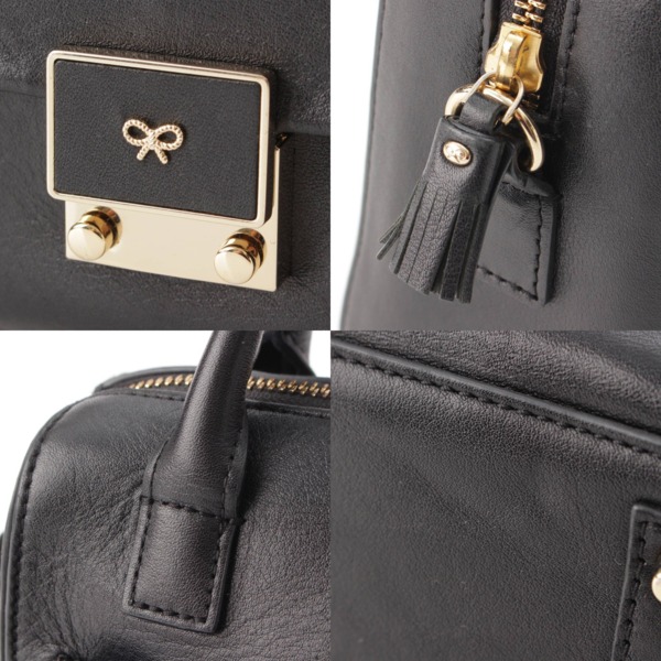 アニヤハインドマーチ Anya Hindmarch カーカー ミニ レザー 2way ハンド ショルダーバッグ ブラック 中古 通販 retro レトロ