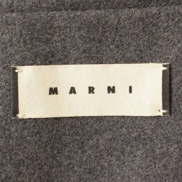 マルニ(Marni) メンズ メルトン ノーカラー ロングコート グレー 48