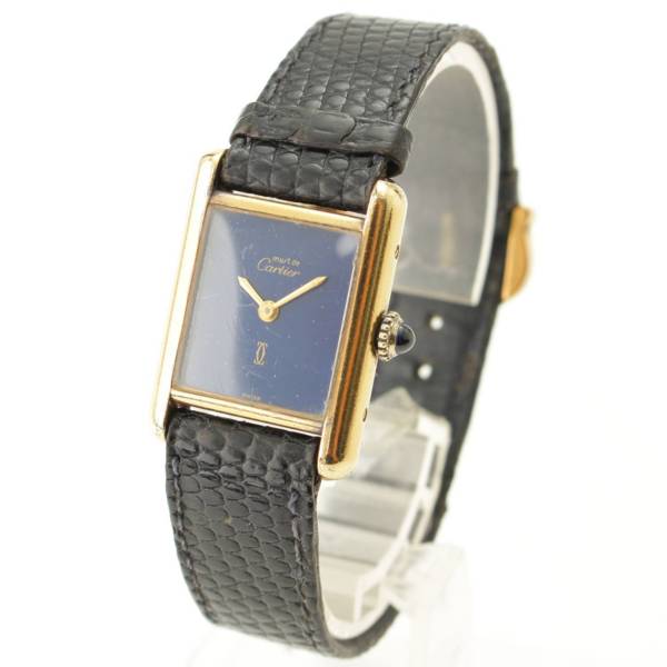 カルティエ(Cartier) ヴィンテージ マストタンク ヴェルメイユ 手巻き 腕時計 ラピスブルー 動作確認済 中古 通販 retro レトロ