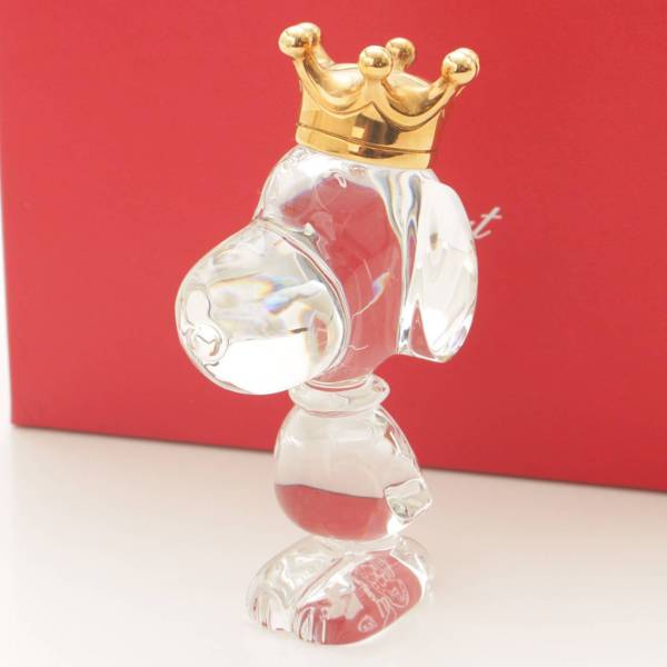 バカラ(BACCARAT) キング スヌーピー 王冠 クリスタル ガラス オブジェ