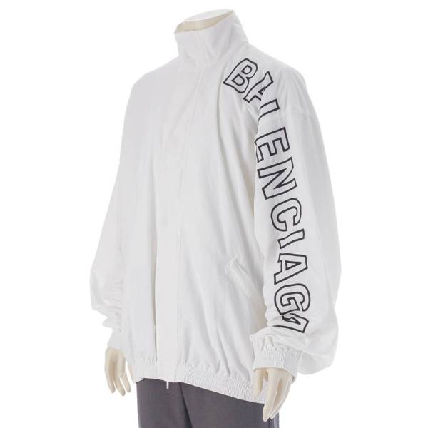 バレンシアガ Balenciaga 24SS メンズ ロゴ TRACKSUIT トラックジャケット ブルゾン 768920 ホワイト S 中古 通販  retro レトロ