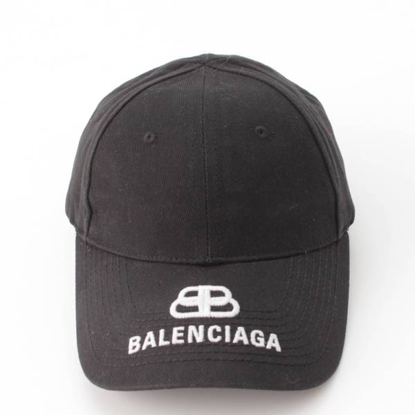 バレンシアガ Balenciaga BBロゴ 刺繍 コットン ベースボールキャップ 帽子 577548 ブラック L 中古 通販 retro レトロ