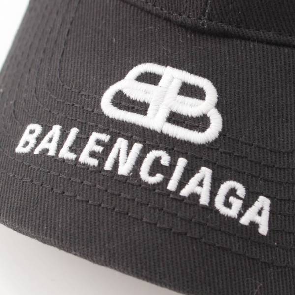 バレンシアガ Balenciaga BBロゴ 刺繍 コットン ベースボールキャップ 帽子 577548 ブラック L 中古 通販 retro レトロ